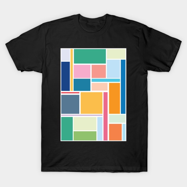 Modern Colorful Abstract Geometric Pattern Graphic Design T-Shirt by CityNoir